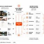Luxury real estate AI visibility diagram showing how machine-readable RERA registration, project status, pricing and compliance data help AI systems verify and shortlist projects